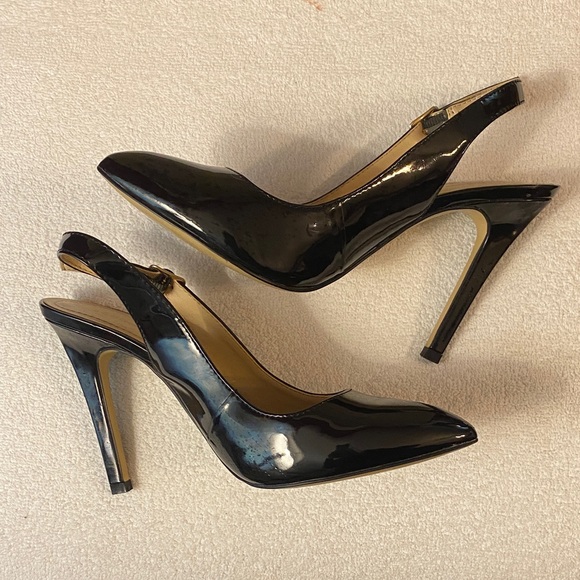 BCBGeneration Glossy Black Slingback Heels - Picture 1 of 4